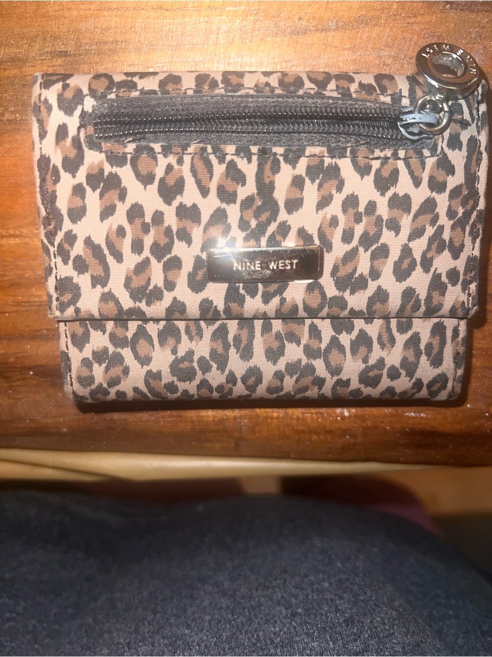 Nine West Leopard Print Compact Wallet - Brown & Black